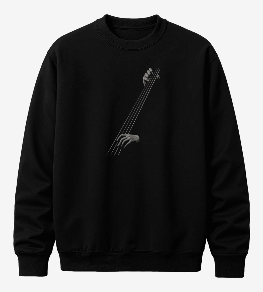 Poleron polo Negro de CONTRABAJO MANO 