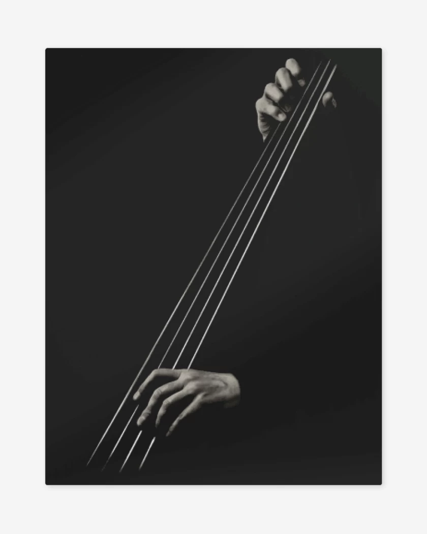 Print metalico Negro de CONTRABAJO MANO 