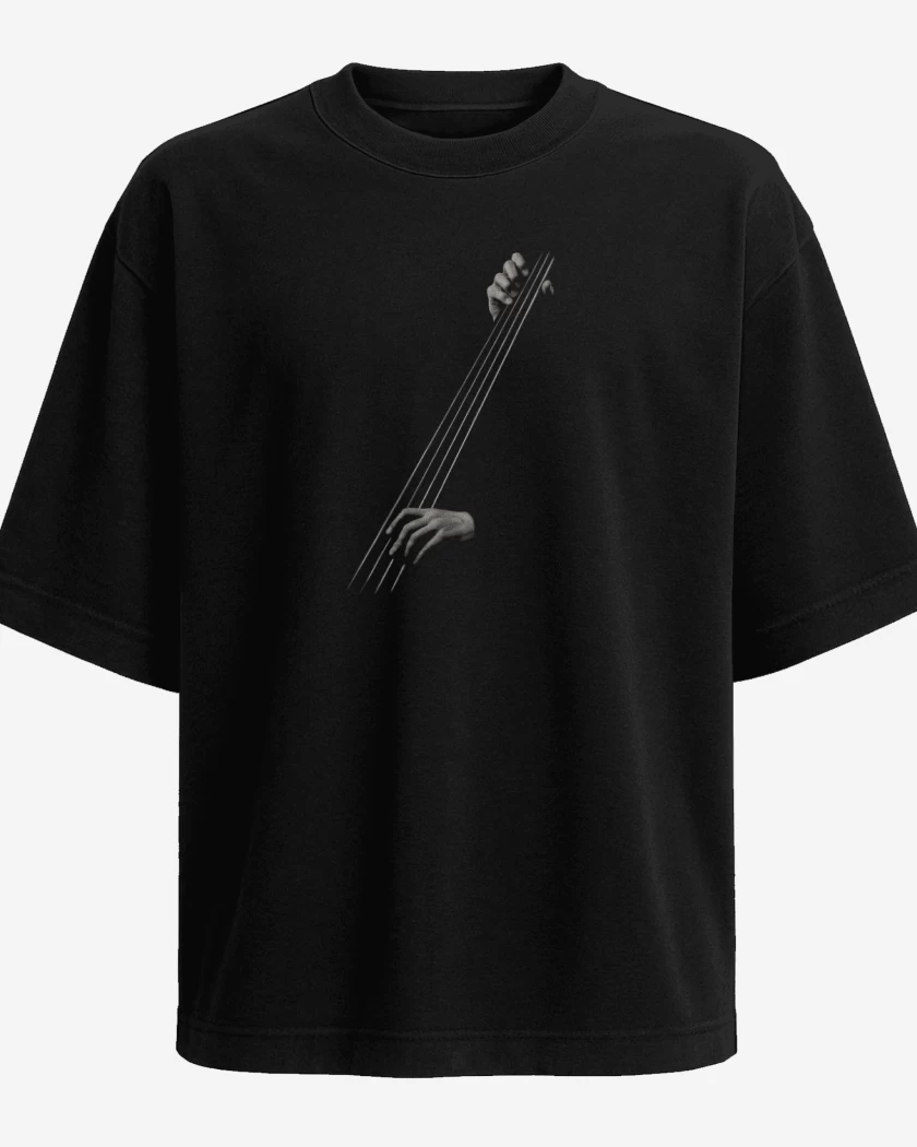 Polera Oversize Negro de CONTRABAJO MANO 