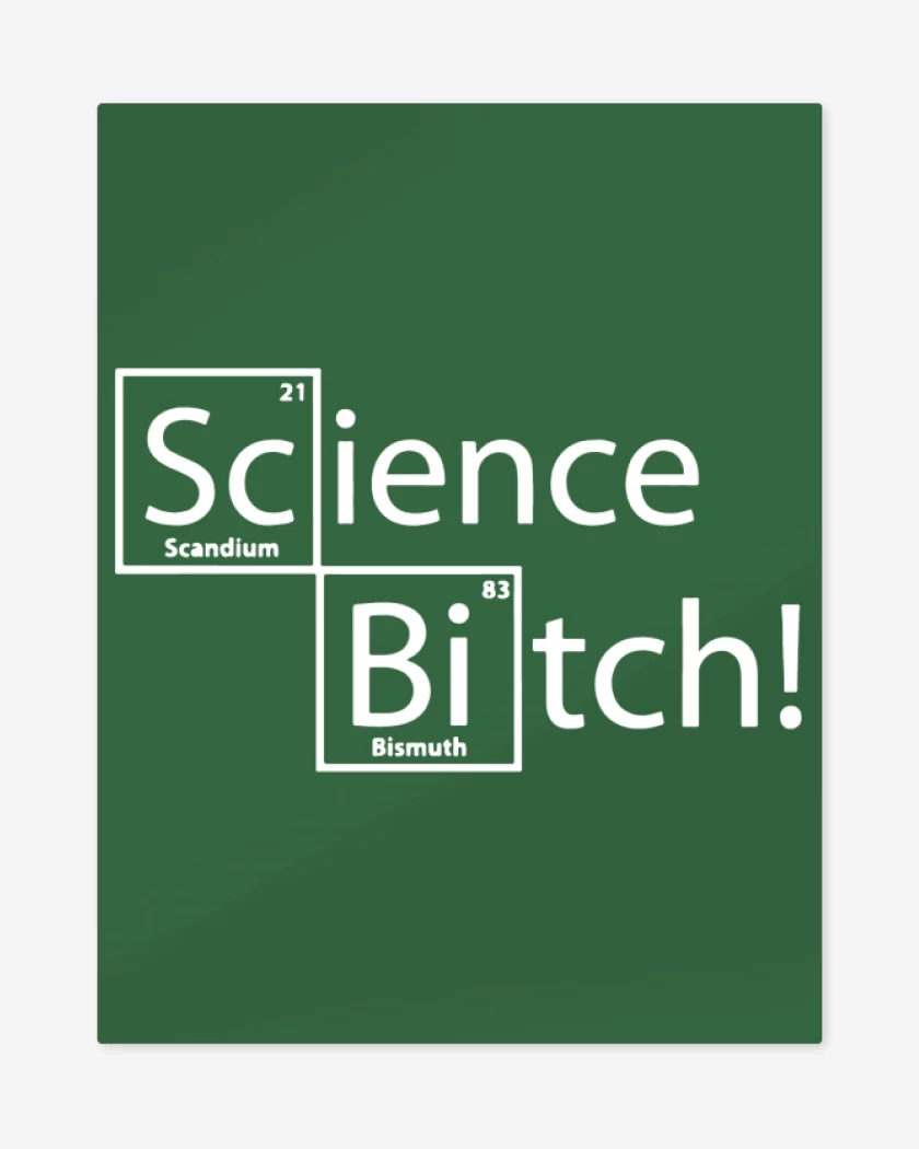 Print metalico Verde jade de Science Bitch!