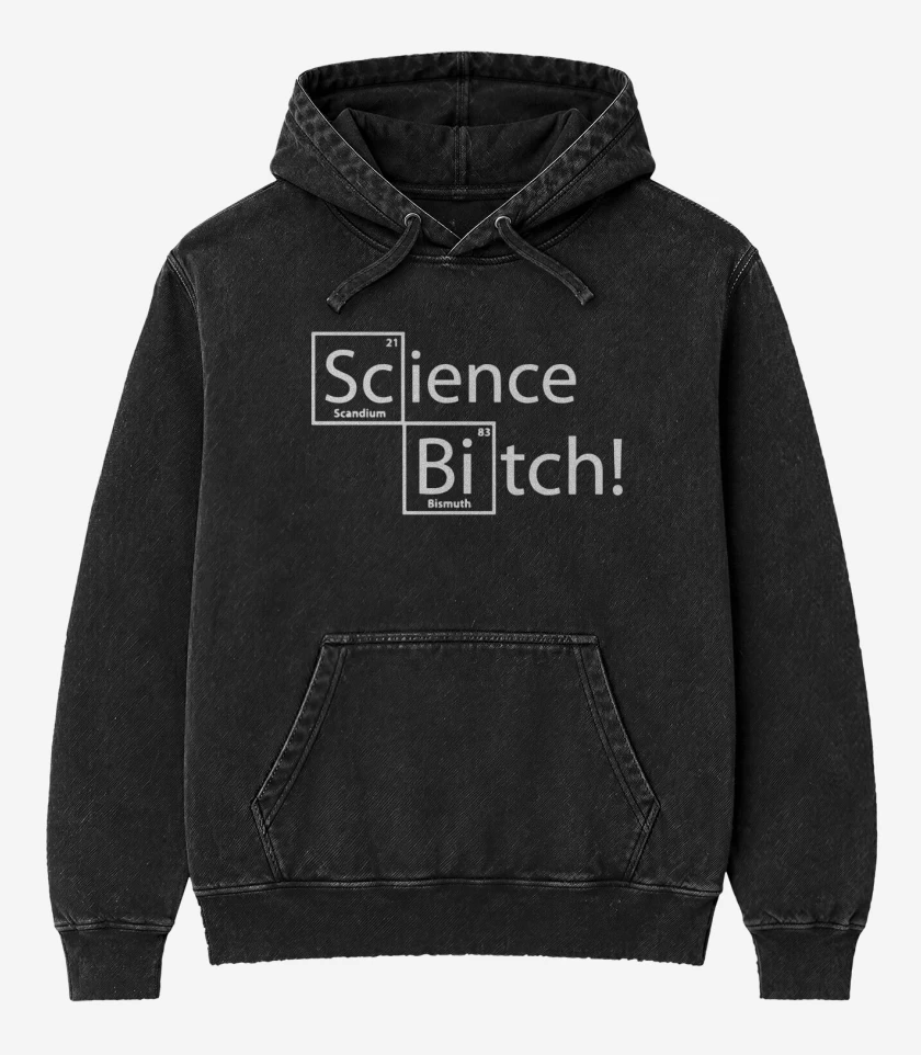 Poleron Canguro Acid Wash Negro de Science Bitch!