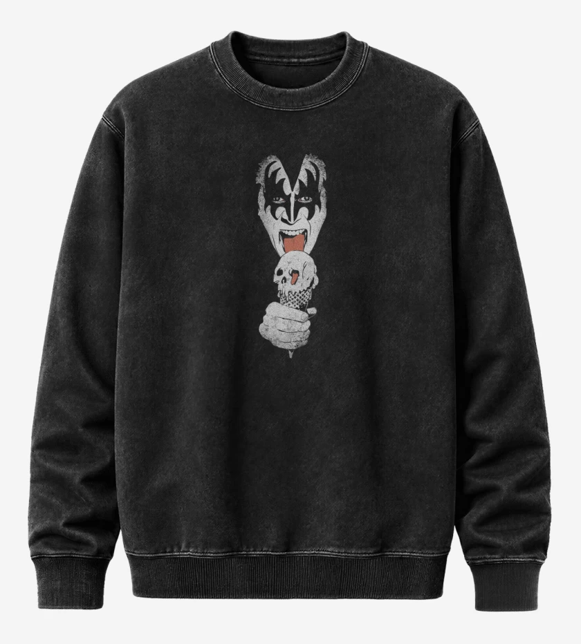 Poleron Polo Acid Wash Negro de KISS 3