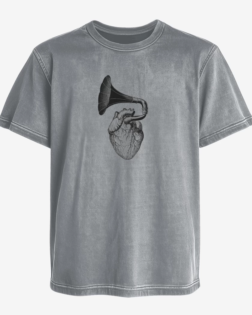 Polera desgastada Gris Melange de VITROCORAZON