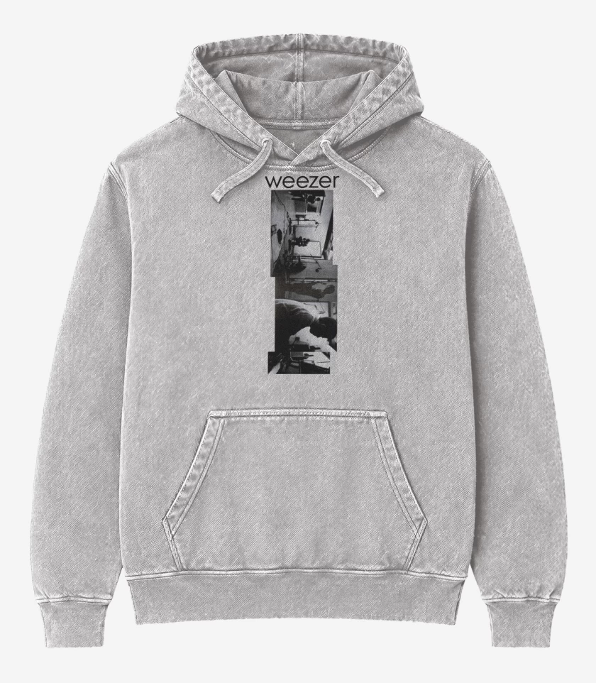 Poleron Canguro Acid Wash Gris Melange de WEEZER 1