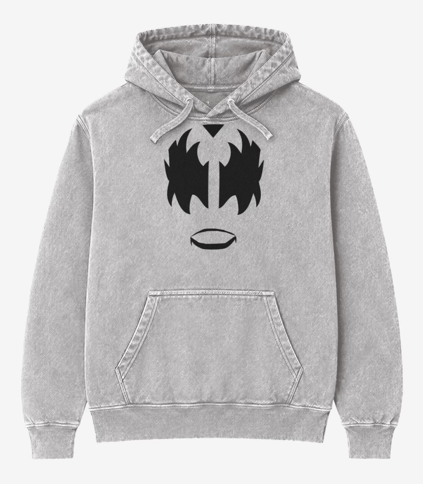 Poleron Canguro Acid Wash Gris Melange de KISS 1