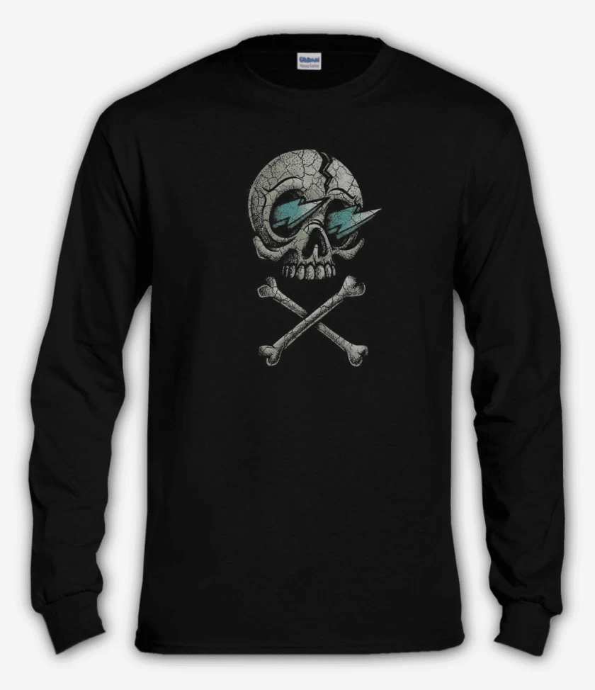 Polera manga larga Negro de CRANEO RAYO 