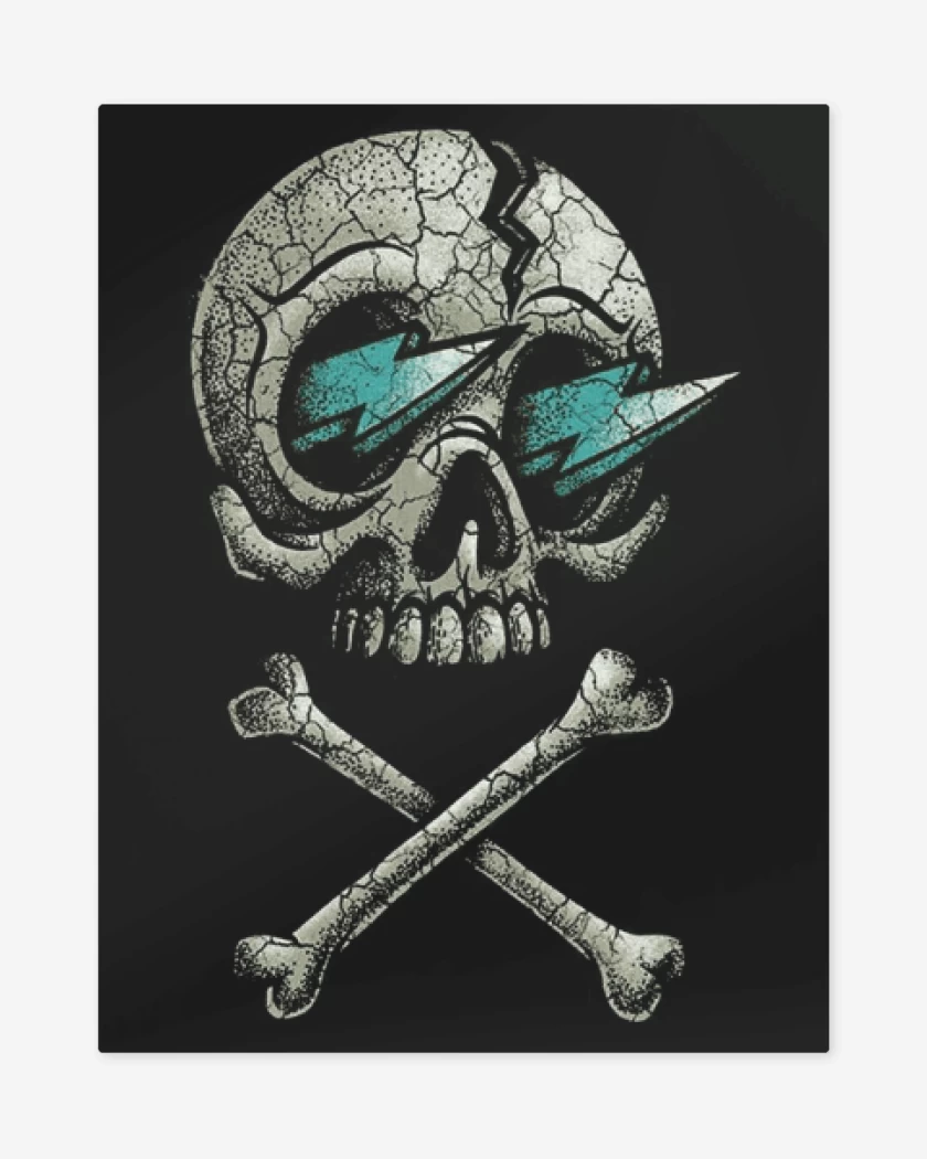 Print metalico Negro de CRANEO RAYO 