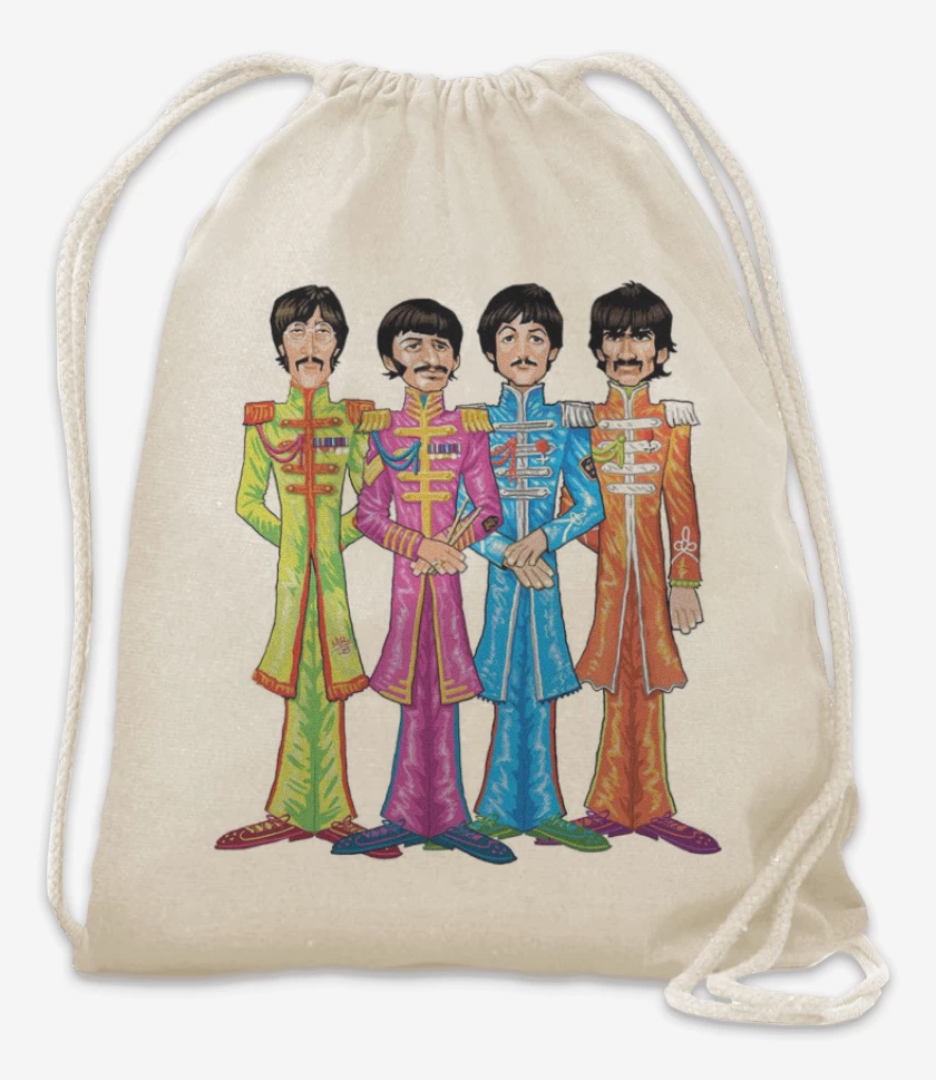 Mochila Blanco de BEATLES DIBUJO 