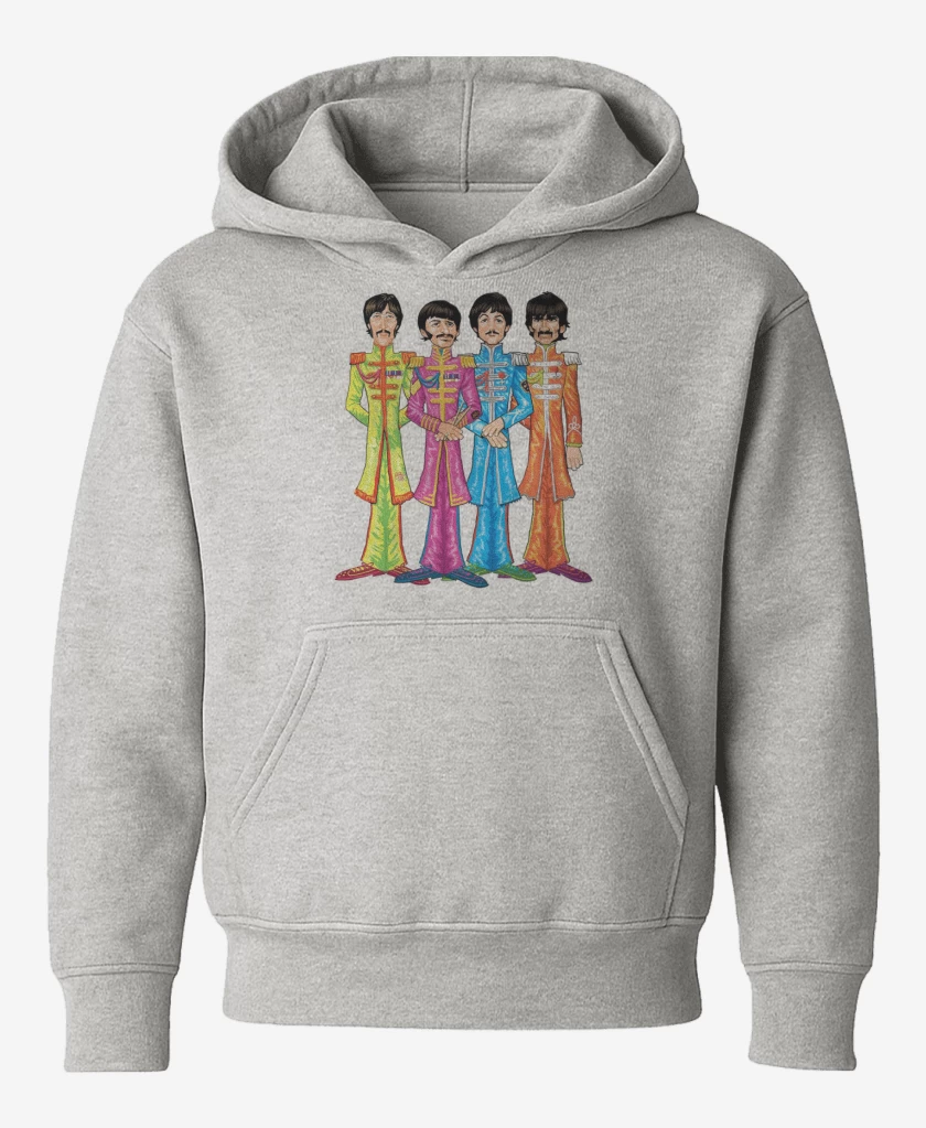 Poleron de niño Gris Melange de BEATLES DIBUJO 