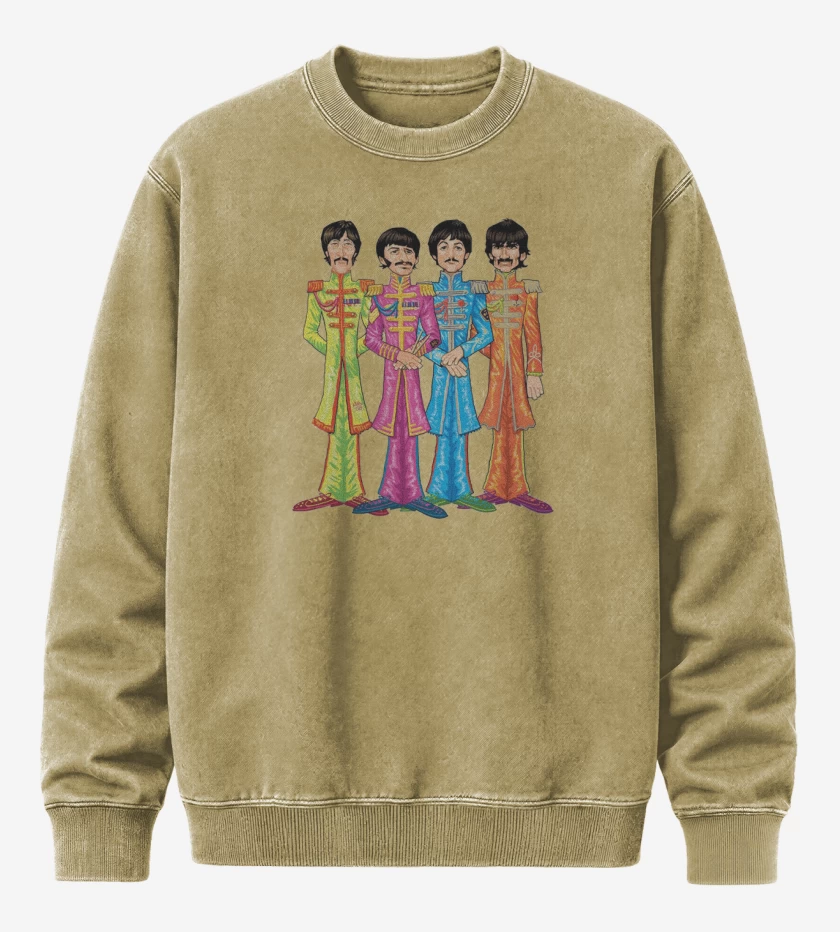 Poleron Polo Acid Wash Beige de BEATLES DIBUJO 