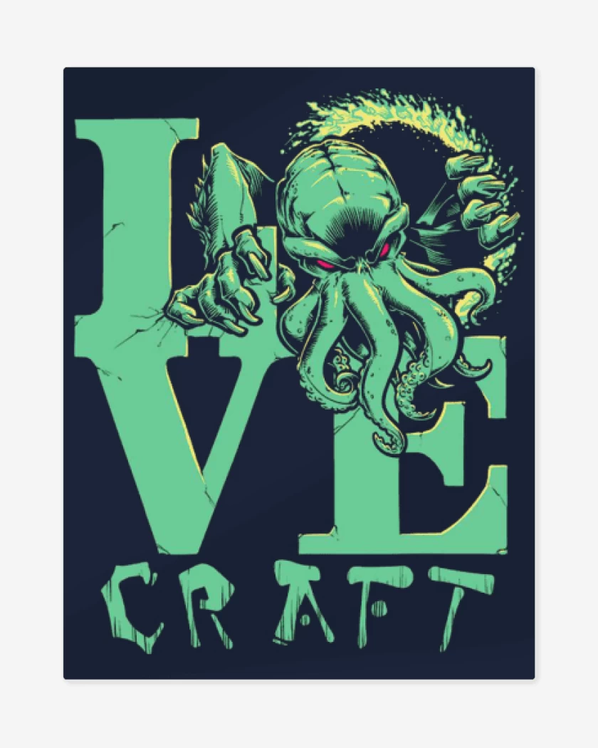 Print metalico Azul Marino de Love Craft