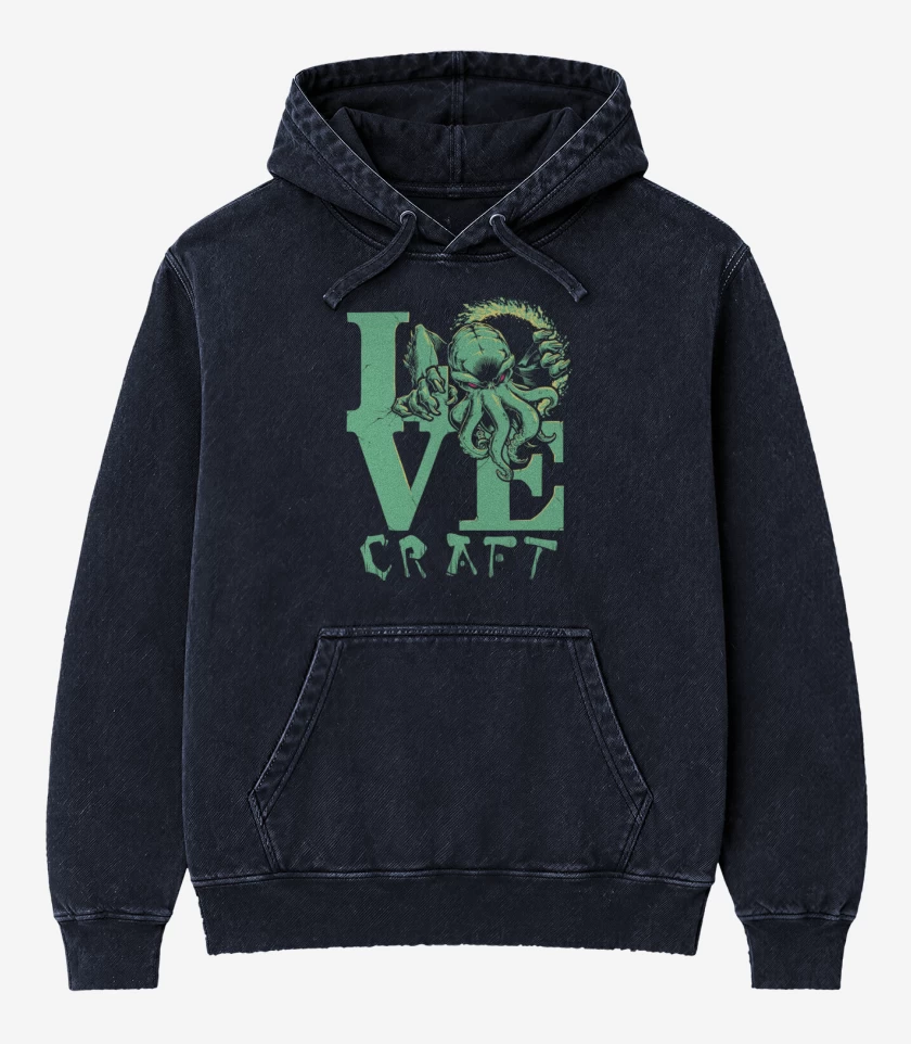 Poleron Canguro Acid Wash Azul Marino de Love Craft