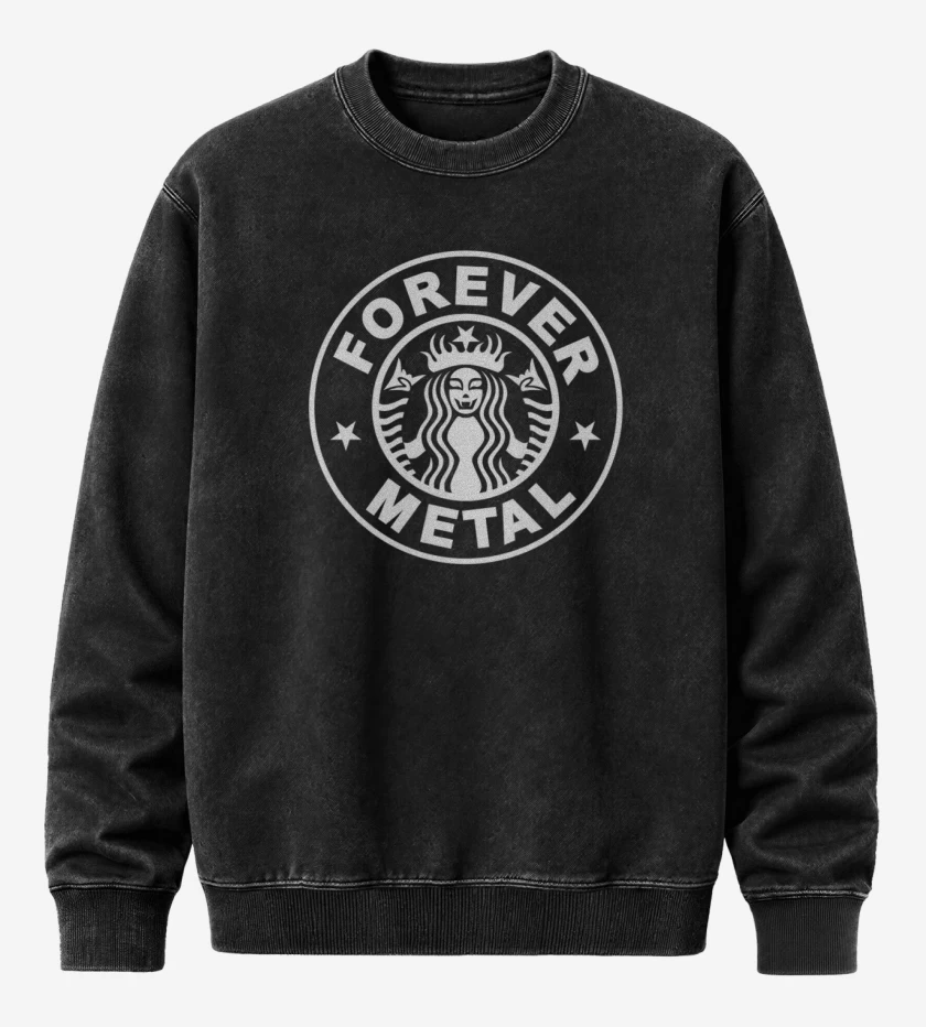 Poleron Polo Acid Wash Negro de FOREVER METAL