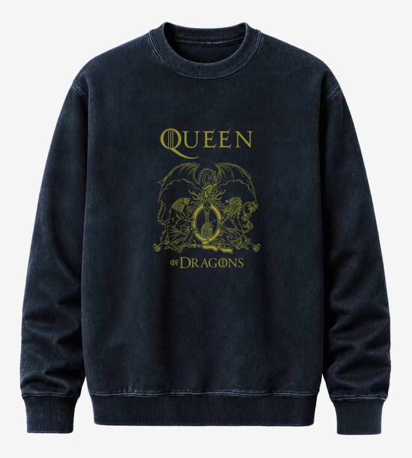 Poleron Polo Acid Wash Azul Marino de Queen of dragons