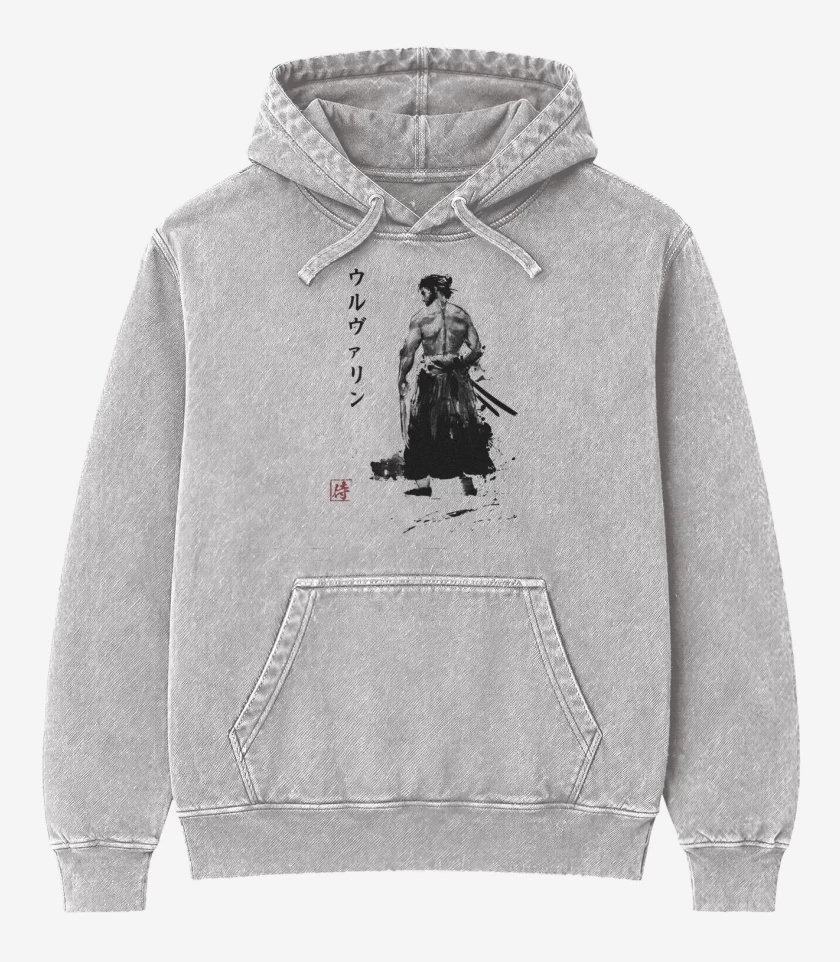 Poleron Canguro Acid Wash Gris Melange de Wolverine Samurai