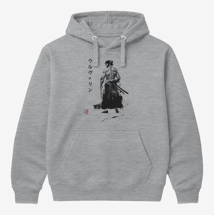 Polerón Canguro Gris Melange de Wolverine Samurai