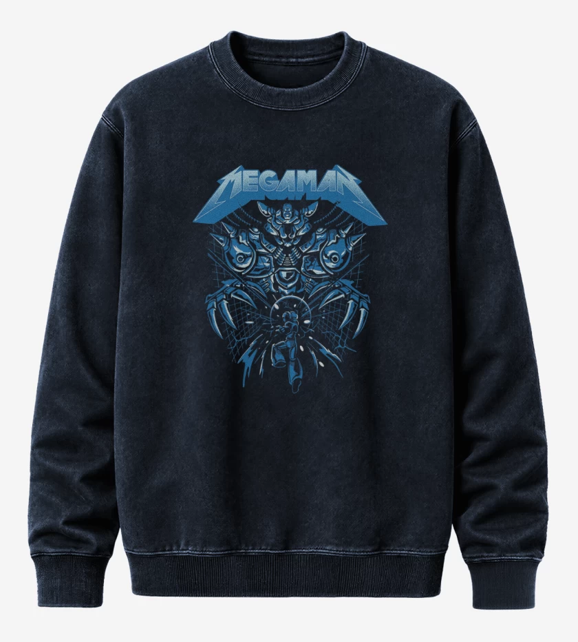 Poleron Polo Acid Wash Azul Marino de X sigma metallica 