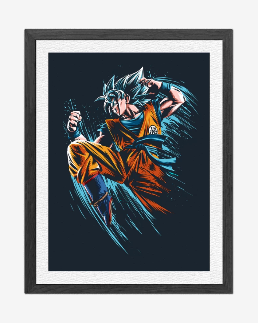 Cuadro decorativo Azul Marino de Goku superya dios