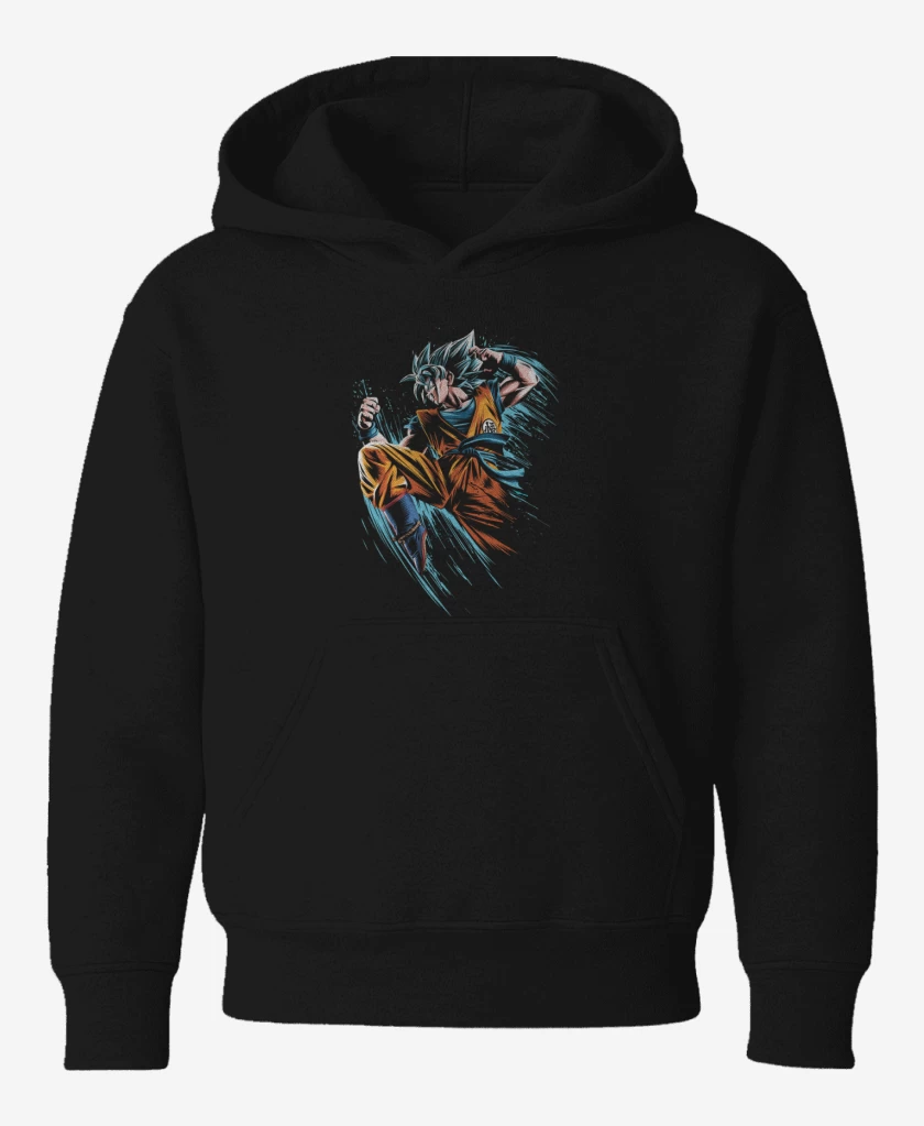 Poleron de niño Negro de Goku superya dios