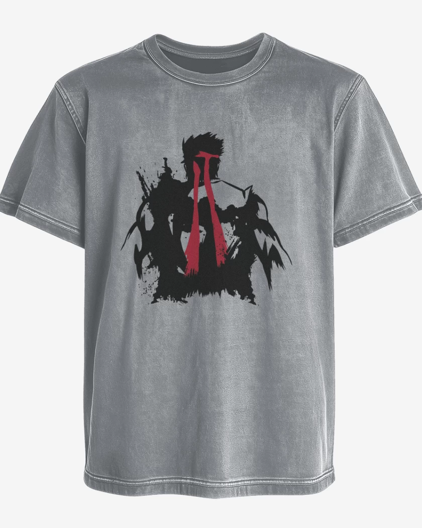 Polera desgastada Gris Melange de Ryu - Espalda