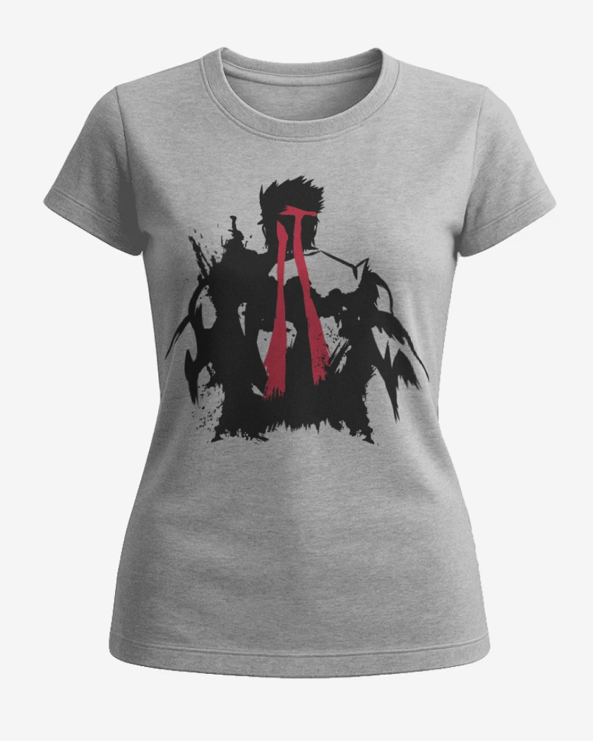 Polera de Mujer Gris Melange de Ryu - Espalda