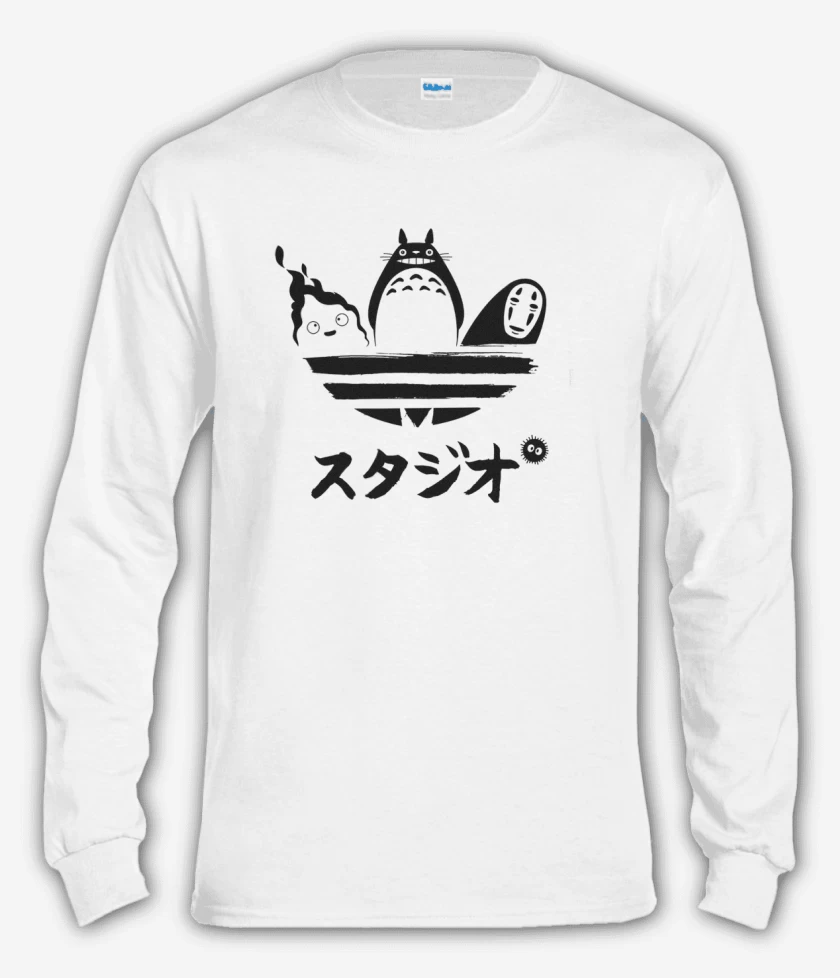 Polera manga larga Blanco de totoro adid