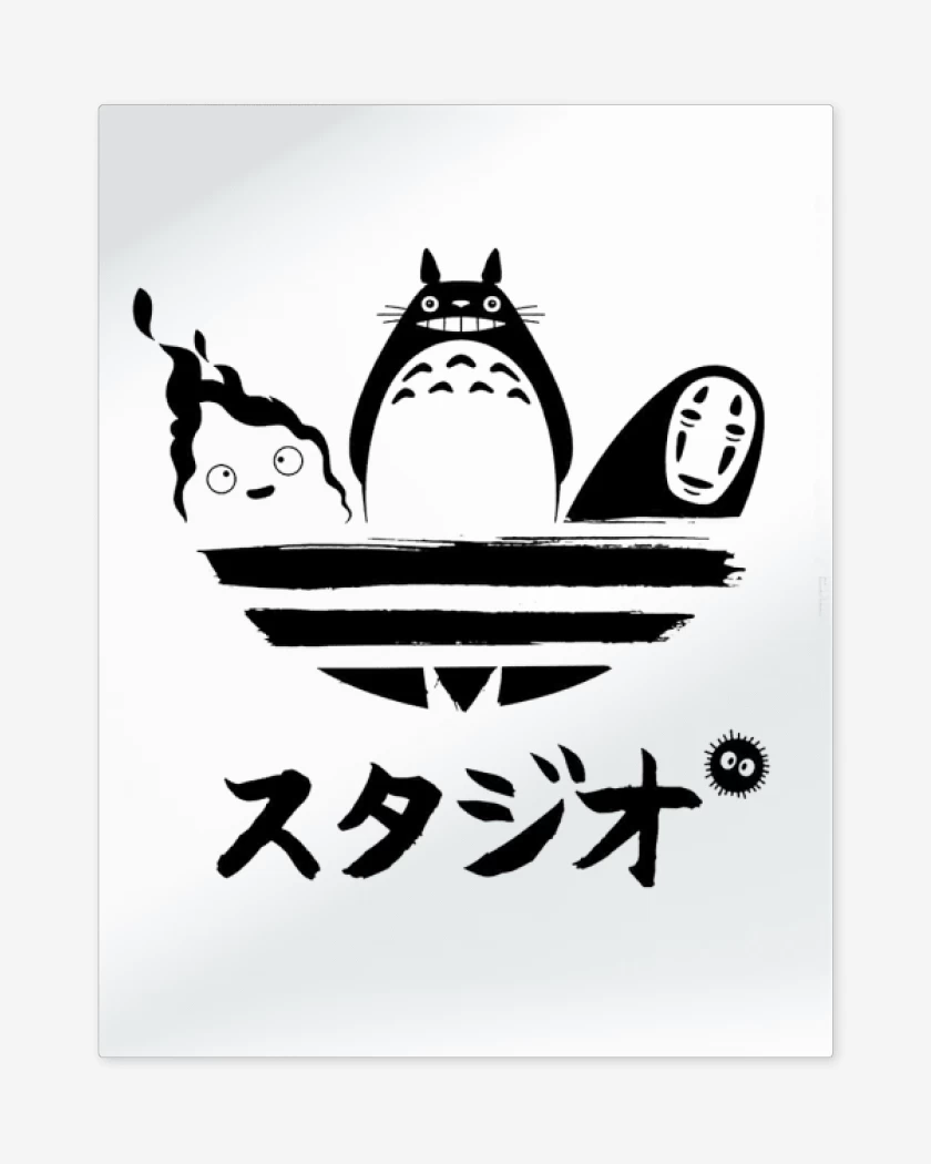 Print metalico Blanco de totoro adid
