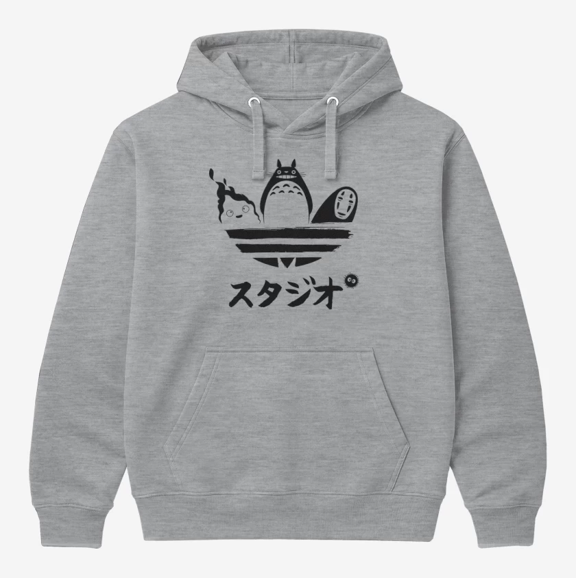 Polerón Canguro Gris Melange de totoro adid