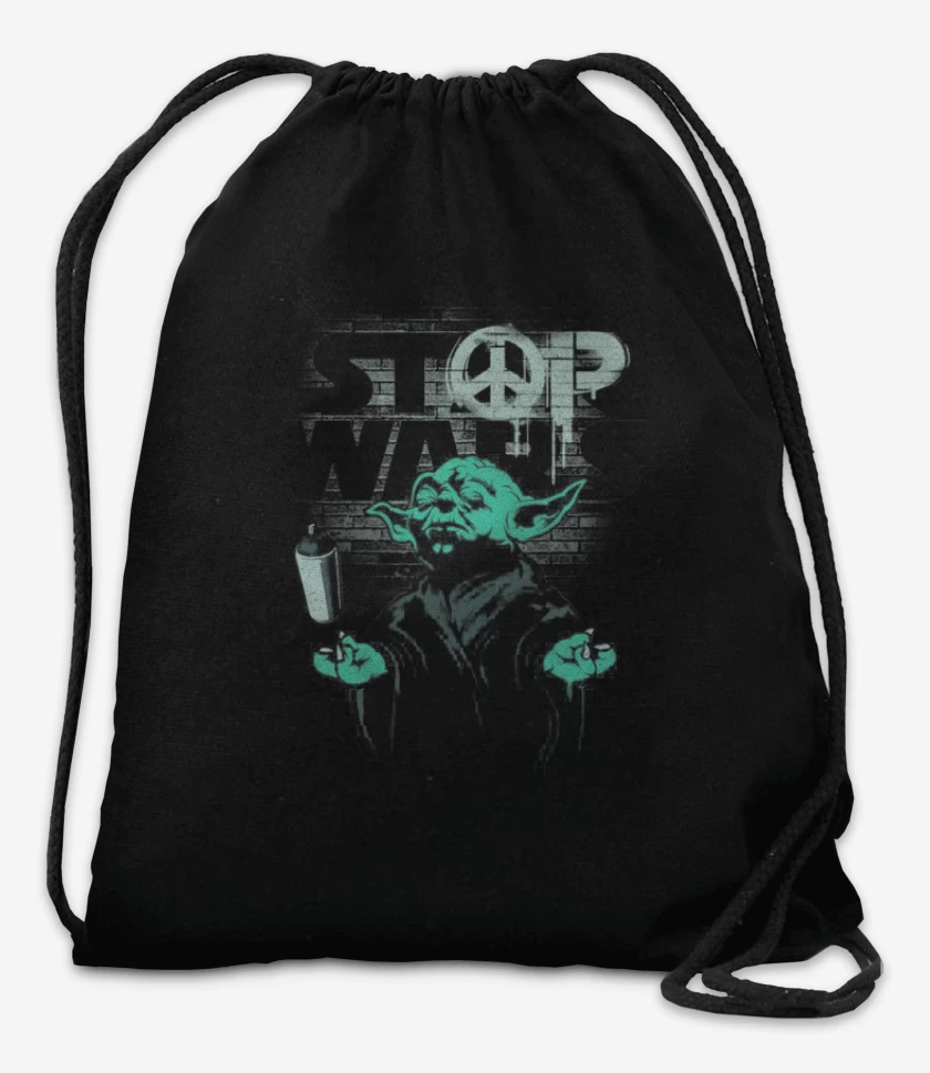 Mochila Negro de Stop war  yoda