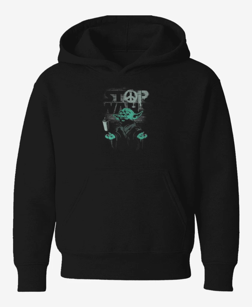 Poleron de niño Negro de Stop war  yoda