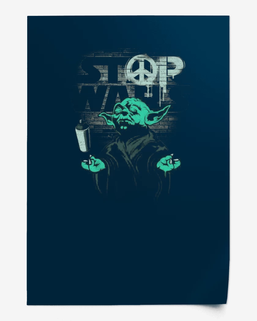 Print Azul Marino de Stop war  yoda