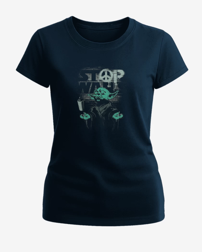 Polera de Mujer Azul Marino de Stop war  yoda