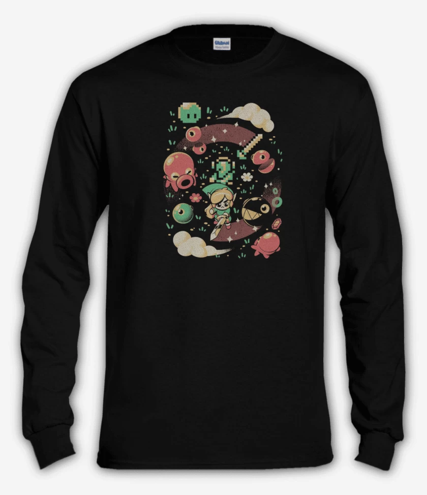 Polera manga larga Negro de Link y sus amigos 