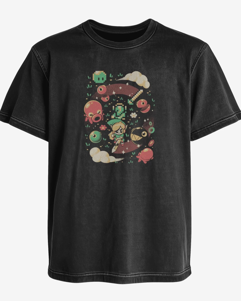 Polera desgastada Negro de Link y sus amigos 