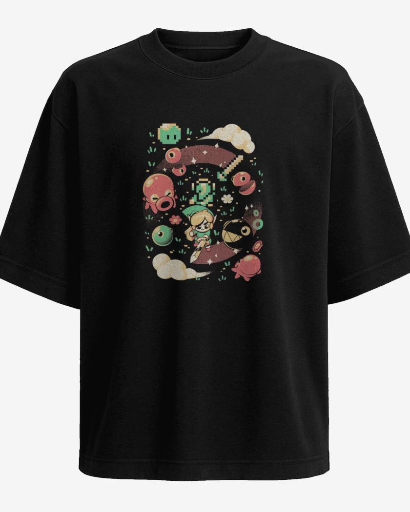 Polera Oversize Negro de Link y sus amigos 