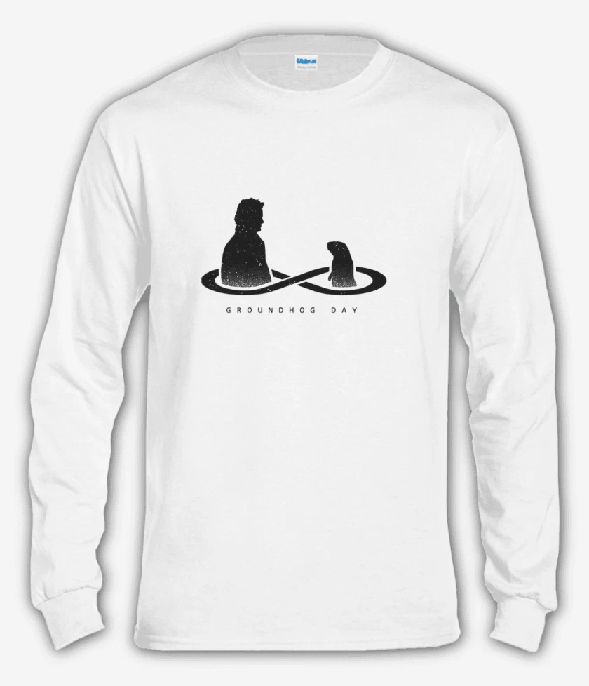 Polera manga larga Blanco de Dia de la marmota 
