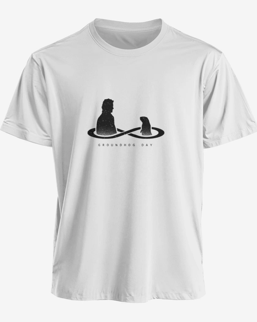 Polera premium Blanco de Dia de la marmota 