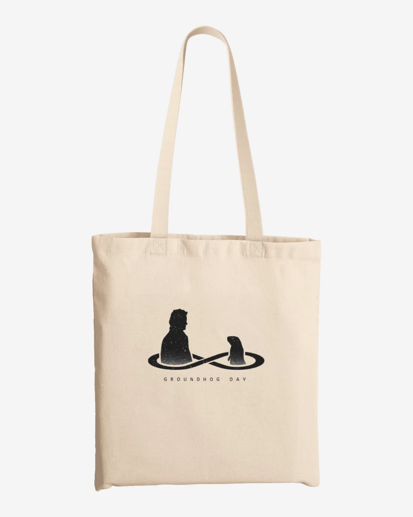 Totebag Blanco de Dia de la marmota 