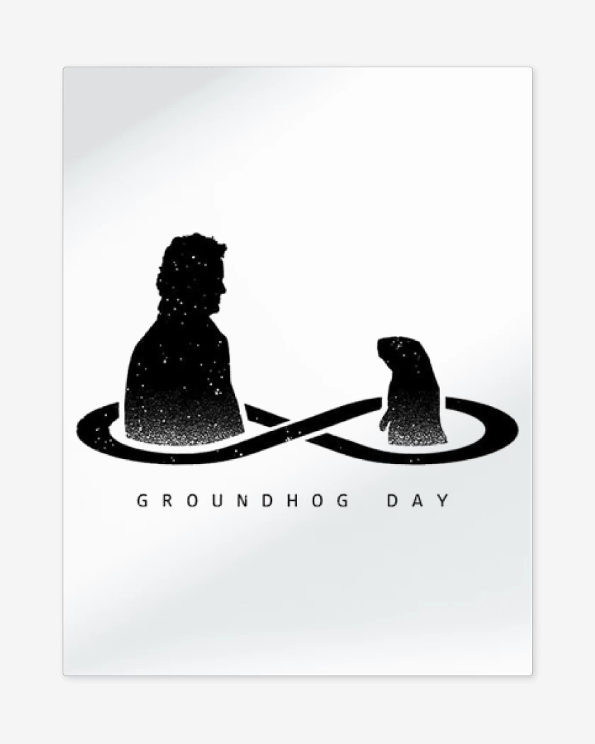 Print metalico Blanco de Dia de la marmota 