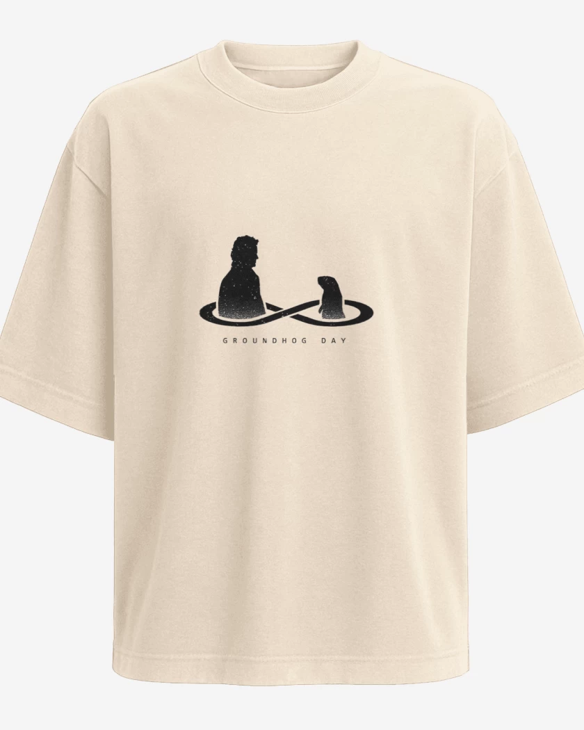 Polera Oversize Beige de Dia de la marmota 