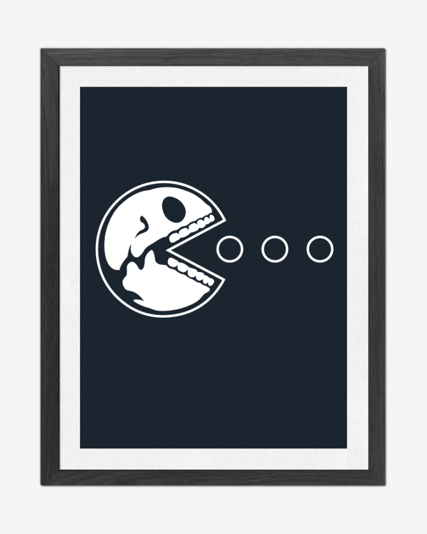 Cuadro decorativo Azul Marino de Pacman - Skull V2