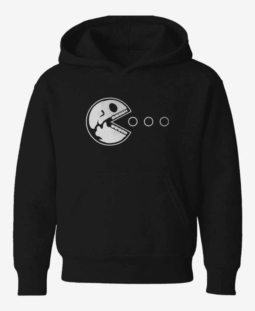 Poleron de niño Negro de Pacman - Skull V2