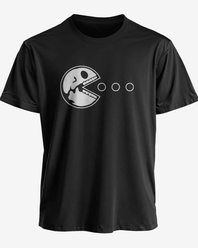 Polera premium Negro de Pacman - Skull V2