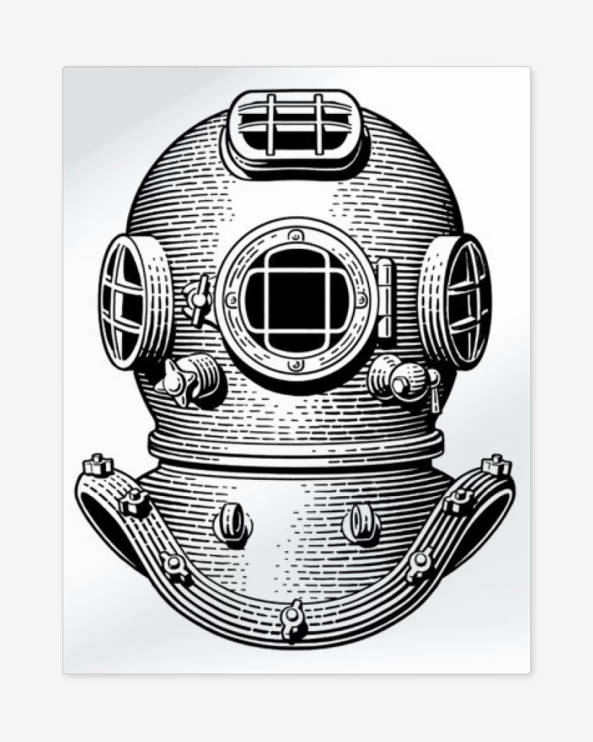 Print metalico Blanco de BUCEO ANTIGUO 