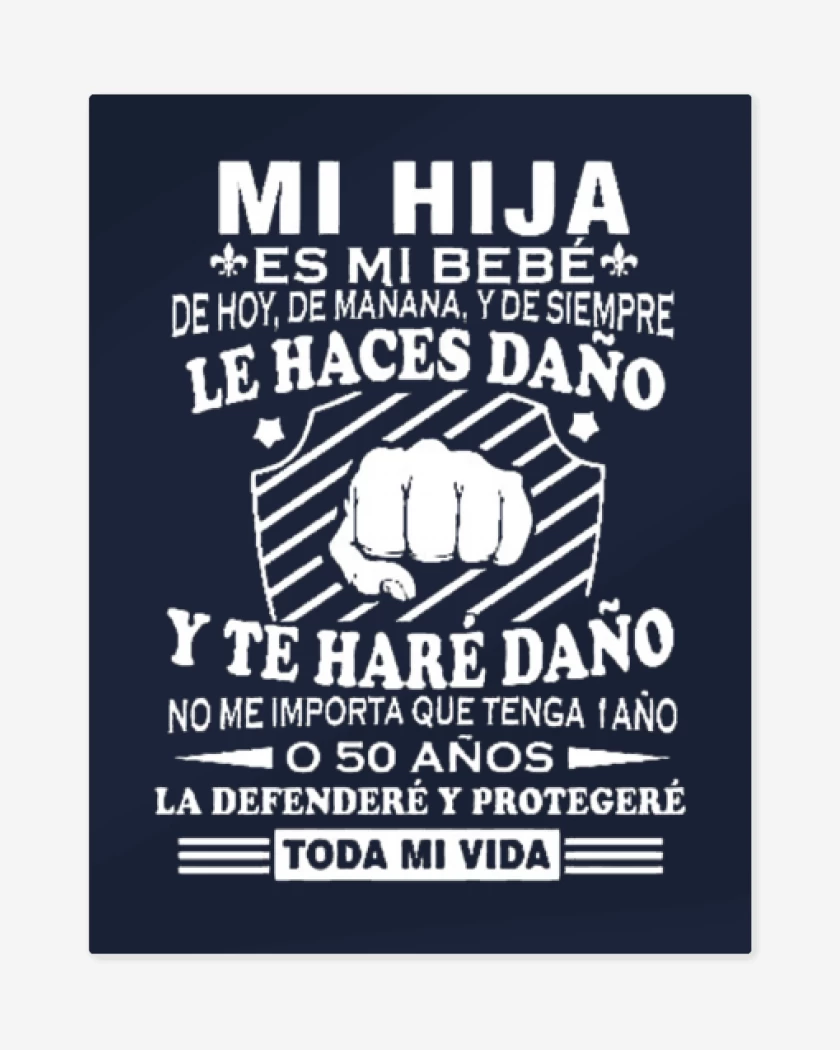 Print metalico Azul Marino de Mi hij@
