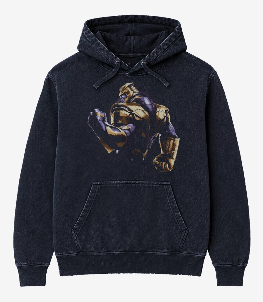 Poleron Canguro Acid Wash Azul Marino de El titan loco