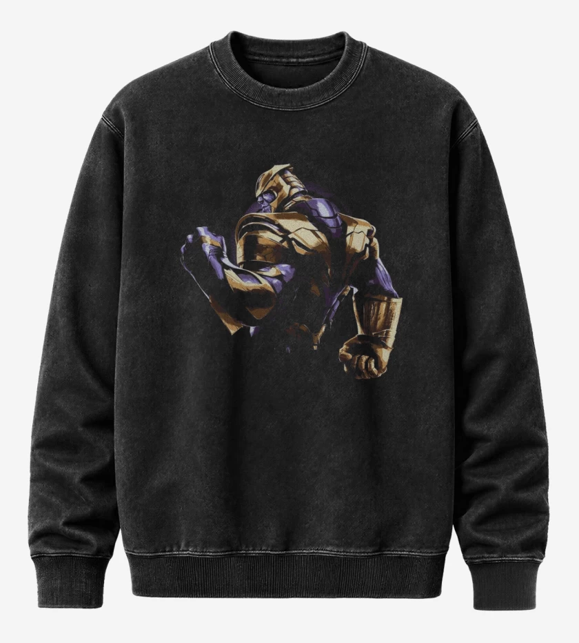 Poleron Polo Acid Wash Negro de El titan loco