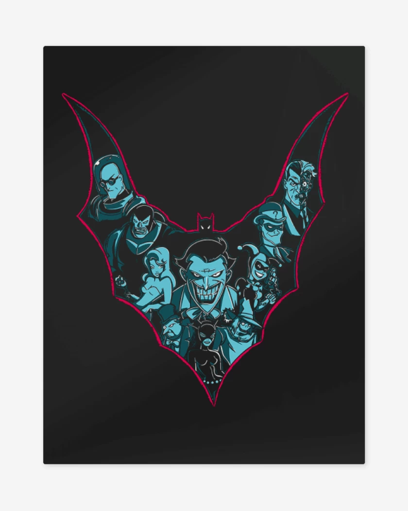 Print metalico Negro de Joker y villanos