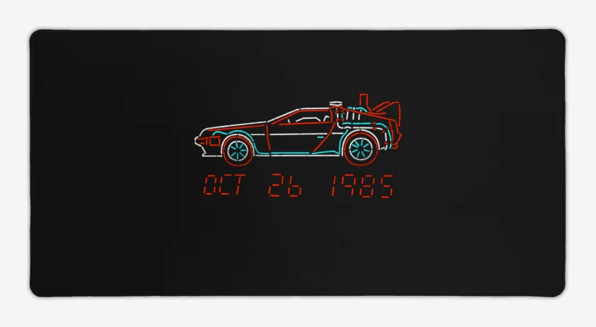 Mouse pad Gamer Negro de Delorean OCT