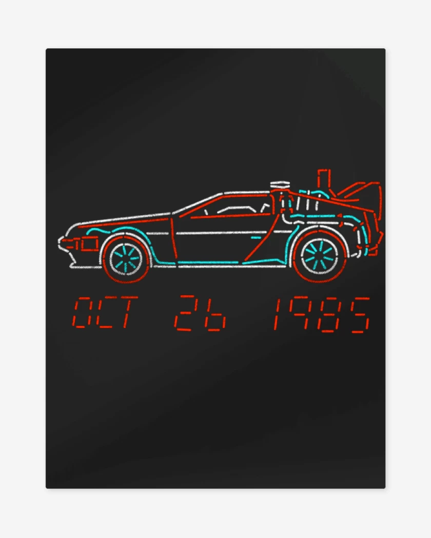 Print metalico Negro de Delorean OCT